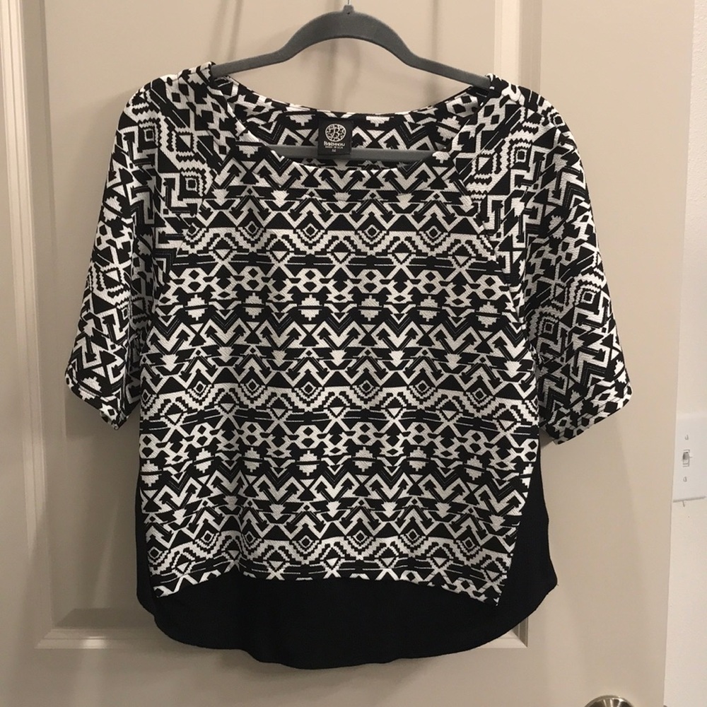 Bobeau Aztec Print Blouse